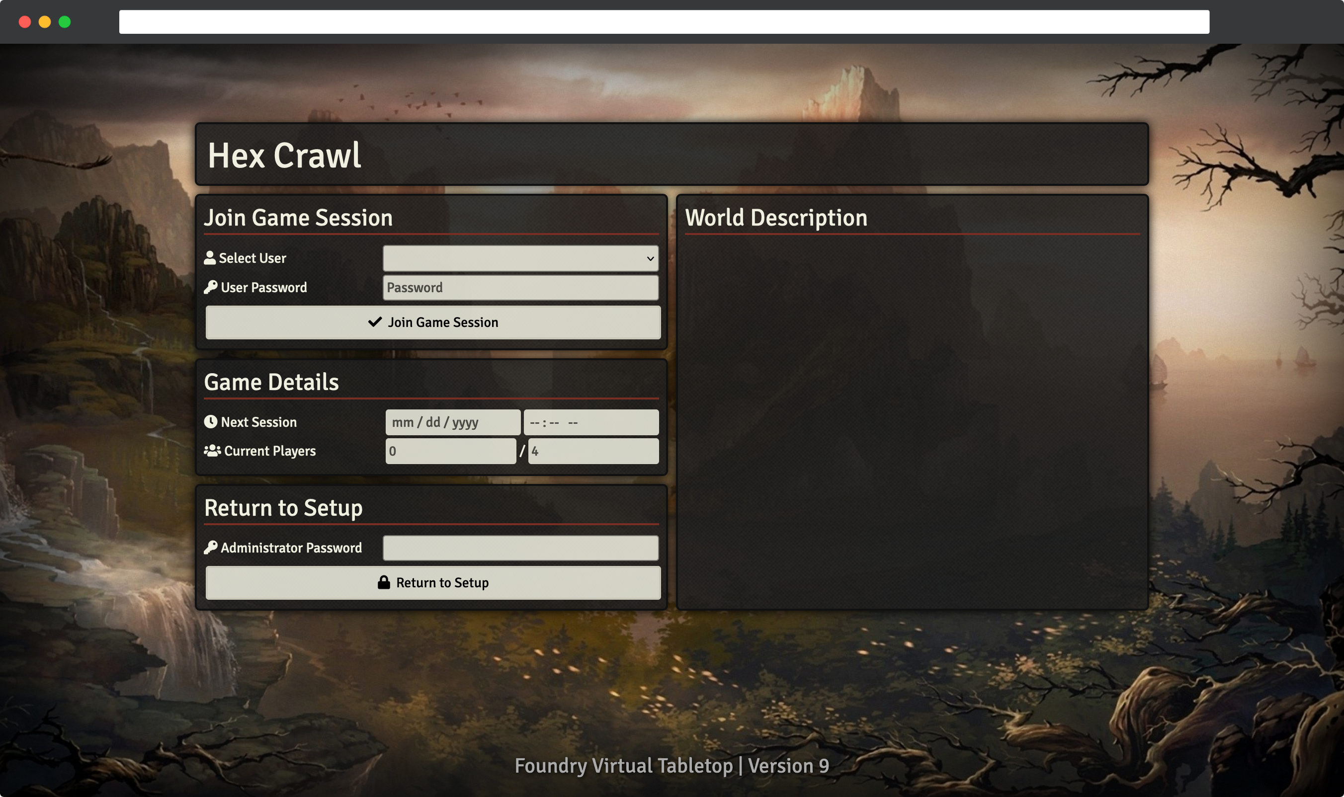 Picture of Foundry VTT Server Website