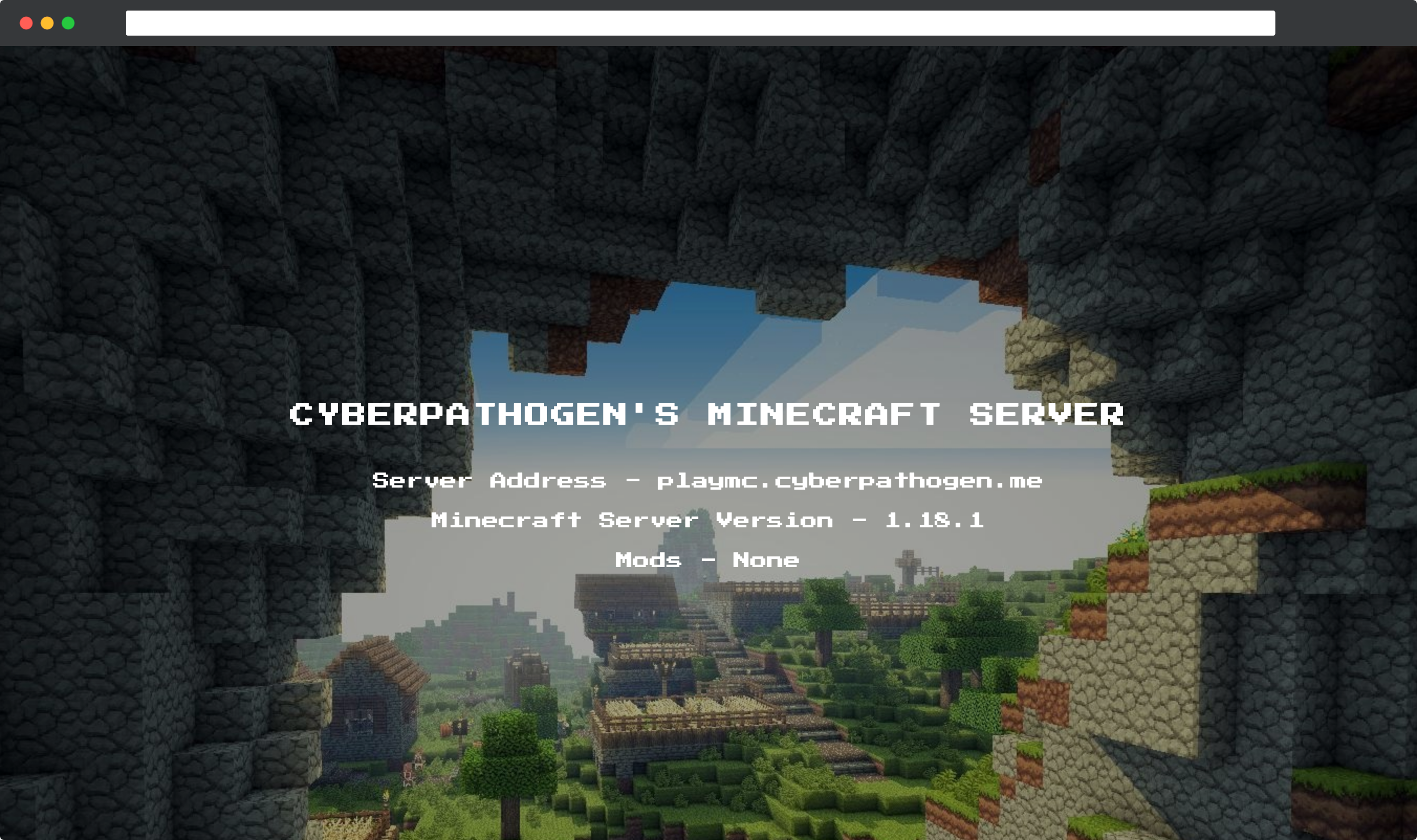 Picture of Minecraft Server Website